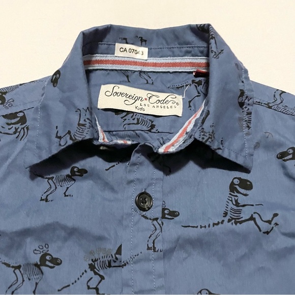 Sovereign Code Dinosaur Print Baby Button Down Shirt 12 Months - Picture 2 of 16
